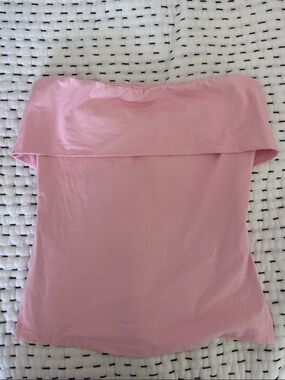 Off-Shoulder Pink Blouse - Women's Strapless Top